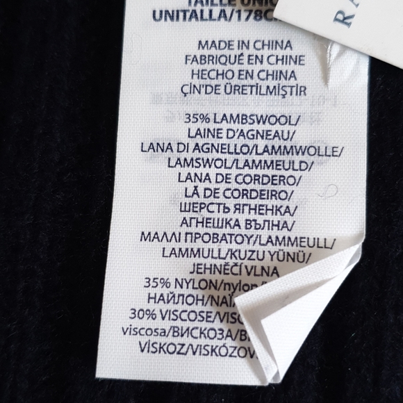 Polo Ralph Lauren Knit wool scarf Big pony Logo Navy Color - Picture 3 of 3